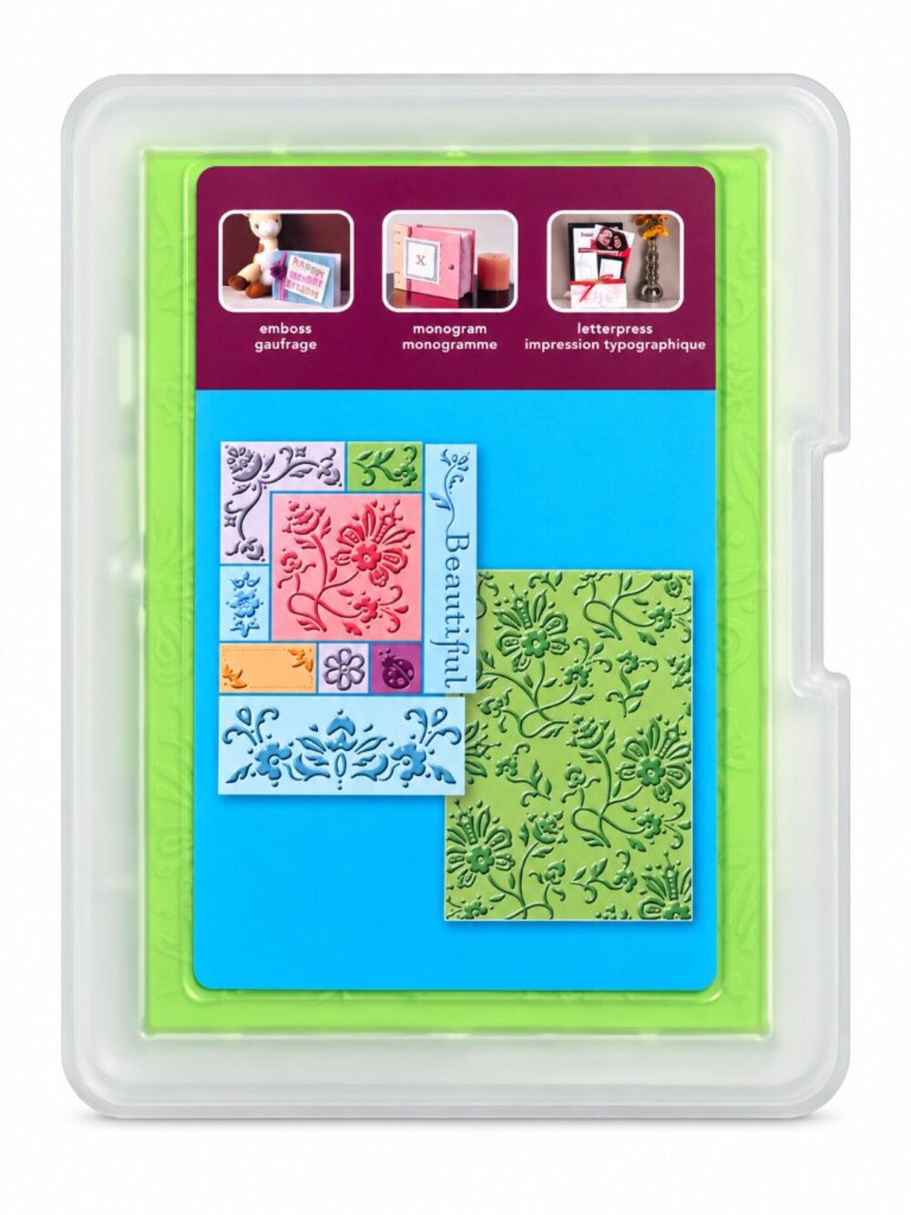 ricut Cuttlebug Beautiful All-in-One Embossing Plates Floral Retired